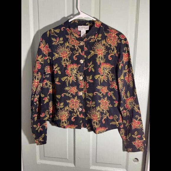 Nomadic Traders Tops - NTCO Nomadic Traders Linen/ Silk Button Up Blouse Size Large